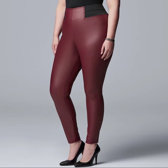 Simply Vera Vera Wang Pants - Simply Vera faux leather leggings